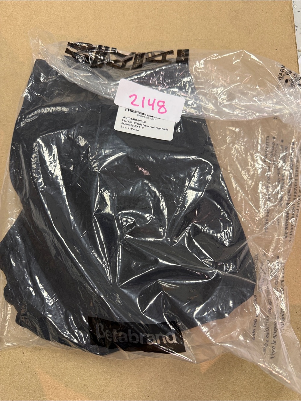 New Betabrand Black Bootcut Classic Dress Pant Yoga Pants Large Petite